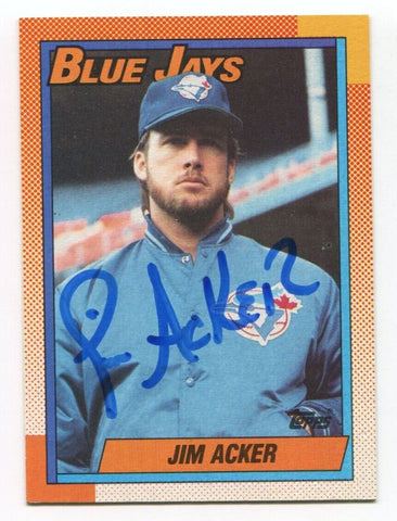 1990 Topps Jim Acker Signed Card MLB Baseball Autographed #728