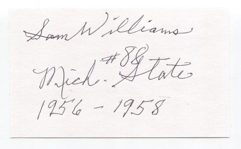 Sam Williams Signed 3x5 Index Card Autograph Football NFL  Los Angeles Rams