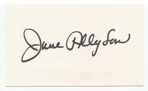 June Allyson Signed 3x5 Index Card Autographed Signature Actress