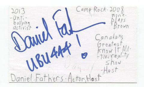 Daniel Fathers Signed 3x5 Index Card Autographed Signature Actor Heartland