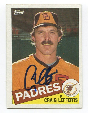 1985 Topps Craig Lefferts Signed Card Baseball MLB Autographed AUTO #608