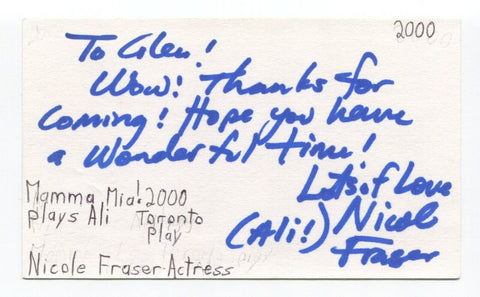 NIcole Joy-Fraser Signed 3x5 Index Card Autographed Actress Clarice