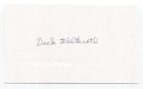 Dick Welteroth Signed 3x5 Index Card Autograph Baseball 1948 Washington Senators