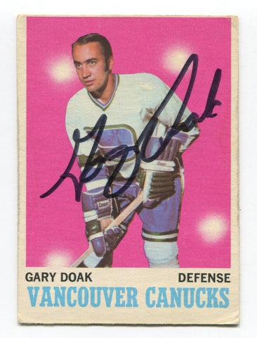 1970-71 O-Pee-Chee OPC Gary Doak Signed NHL Hockey Card Autographed AUTO #114