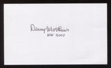 Denny Matthews Signed 3x5 Index Card Vintage Autographed Baseball Signature HOF