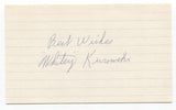 Whitey Kurowski Signed 3x5 Index Card Baseball Autographed Signature All-Star