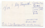 Combustible Edison - Miss Lily Banquette Signed 3x5 Index Card Autographed