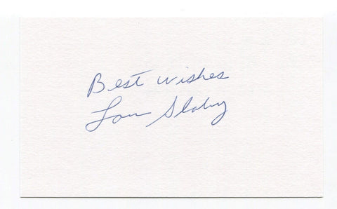 Lou Slaby Signed 3x5 Index Card Autographed NFL Football New York Giants