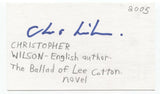 Christopher Wilson Signed 3x5 Index Card Autographed Signature English Author