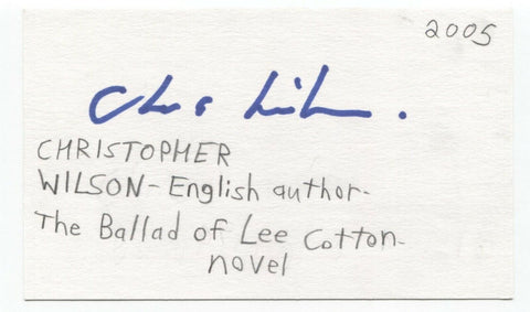 Christopher Wilson Signed 3x5 Index Card Autographed Signature English Author