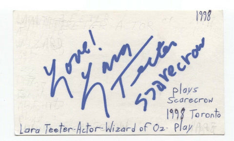 Lara Teeter Signed 3x5 Index Card Autograph Signature Actress Singer