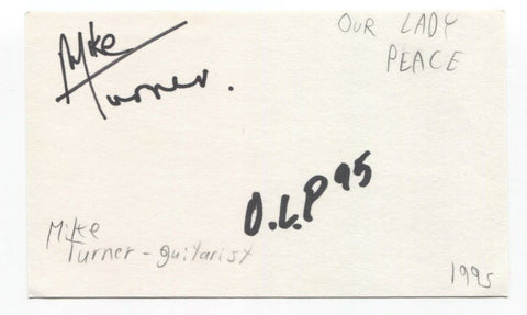 Our Lady Peace - Mike Turner Signed 3x5 Index Card Autographed Crash Karma