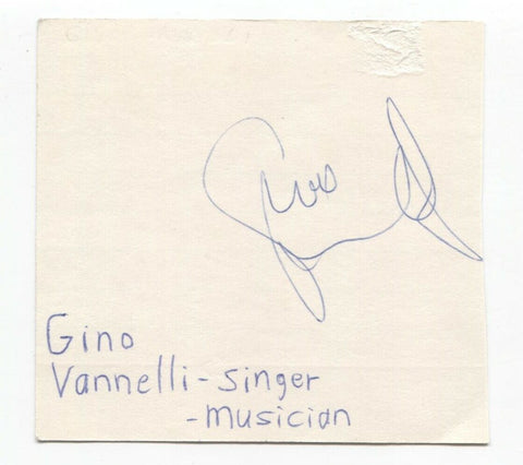 Gino Vannelli Signed Index Cut 3x5 Card Autographed Signature Musician Singer