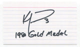 Ken Morrow Signed 3x5 Index Card Autographed NHL Hockey 1980 Miracle on Ice