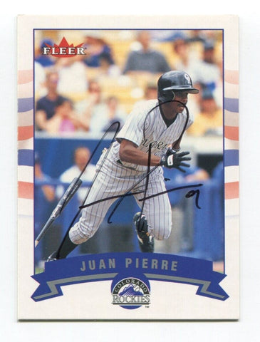 2002 Fleer Juan Pierre Signed Card Baseball Autograph MLB AUTO #294