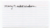 Mary Nesbitt Wisham Signed 3x5 Index Card Autographed Baseball AAGPBL