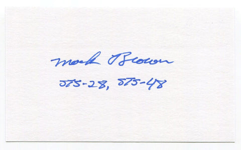 Mark Brown Signed 3x5 Index Card Autographed Nasa Astronaut STS-28 STS-48