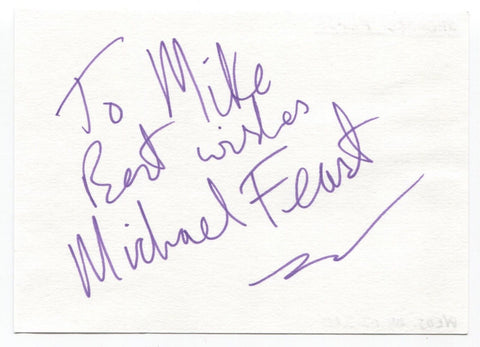 Michael Feast Signed Page Autographed Signature Inscribed "To Mike" Actor