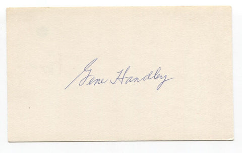 Gene Handley Signed 3x5 Index Card Baseball Autographed Signature Athletics