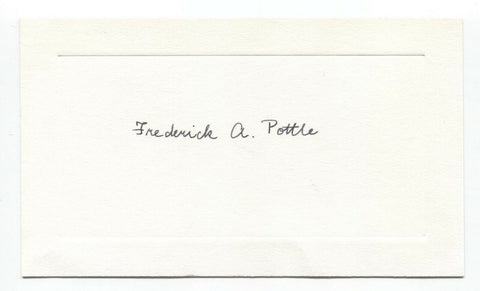 Frederick A. Pottle Signed Card Autographed Signature Yale Professor Author