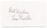 Les Mueller Signed 3x5 Index Card Autographed MLB Baseball 1945 Detroit Tigers