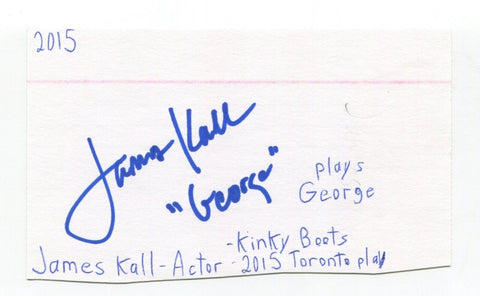 James Kall Signed 3x5 Index Card Autographed Actor Murdoch Mysteries
