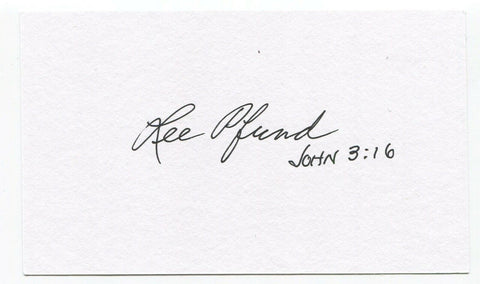 Lee Pfund Signed 3x5 Index Card Autographed Baseball 1945 Brooklyn Dodgers