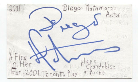 Diego Matamoros Signed 3x5 Index Card Autographed Signature Actor Voice Actor