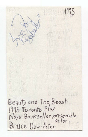 Bruce Dow Signed 3x5 Index Card Autographed Actor Signature