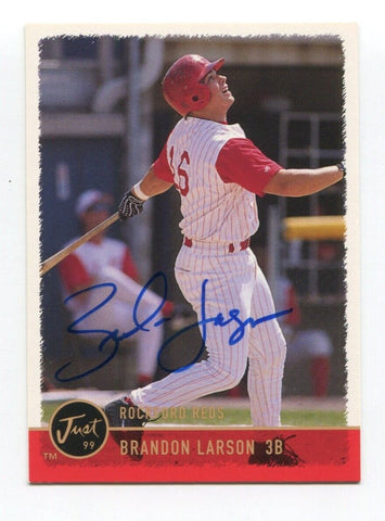 1999 Just Brandon Larson Signed Card Baseball Autographed AUTO #104