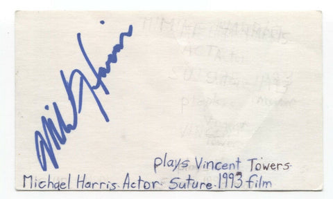 Michael Harris Signed 3x5 Index Card Autographed Signature Actor Suture