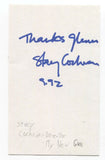 Stacy Cochran Signed 3x5 Index Card Autograph Signature Director