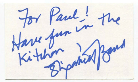 Elizabeth Baird Signed 3x5 Index Card Autographed Signature Canadian Living Chef