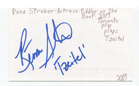 Rena Strober Signed 3x5 Index Card Autographed Actress Sailor Moon