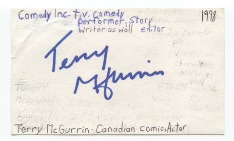 Terry McGurrin Signed 3x5 Index Card Autographed Signature Comedian Comic Actor