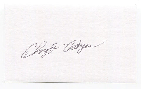 Cloyd Boyer Signed 3x5 Index Card Autographed Baseball 1949 St. Louis Cardinals