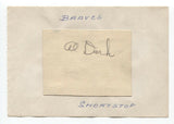 Al Dark Signed Album Page Autographed Baseball Vintage 1940s Boston Red Sox
