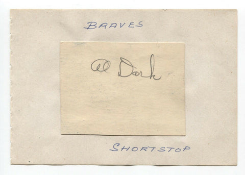 Al Dark Signed Album Page Autographed Baseball Vintage 1940s Boston Red Sox