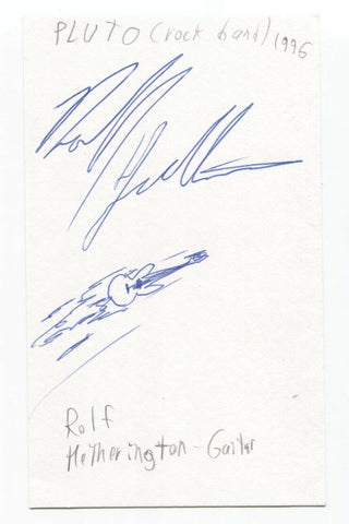 Pluto - Rolf Hetherington Signed 3x5 Index Card Autographed Signature