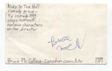 Bruce McColloch Signed 3x5 Index Card Autographed Signature Actor Writer SNL