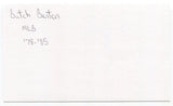 Alfred Lee "Butch" Benton Signed 3x5 Index Card Autographed New York Mets