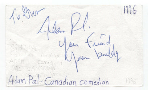 Adam Pal Signed 3x5 Index Card Autographed Signature Comedian Comic Actor