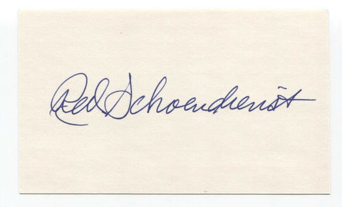 Red Schoendienst Signed 3x5 Index Card Autographed Baseball Hall of Fame HOF