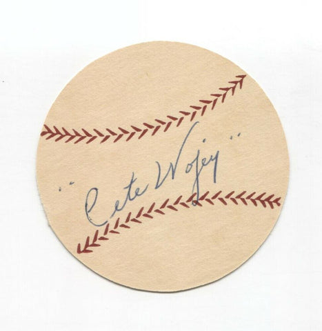 Pete Wojey Signed Paper Baseball Autographed Signature Brooklyn Dodgers