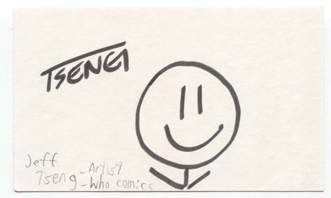 Jeff Tseng Signed 3x5 Index Card Autographed Comic Book Artist 