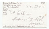 Jakob Arjouni Signed 3x5 Index Card Autographed Signature Author Writer