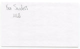 Ken Sanders Signed 3x5 Index Card Autographed MLB Baseball Milwaukee Brewers