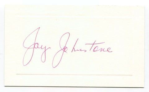 Jay Johnstone Signed Card Autographed Baseball MLB Roger Harris Collection
