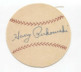 Harry Perkowski Signed Paper Baseball Autographed Signature Chicago Cubs