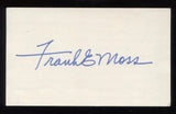 Frank Moss Signed 3x5 Index Card Autographed Signature Senator